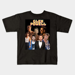 glen powell collage Kids T-Shirt